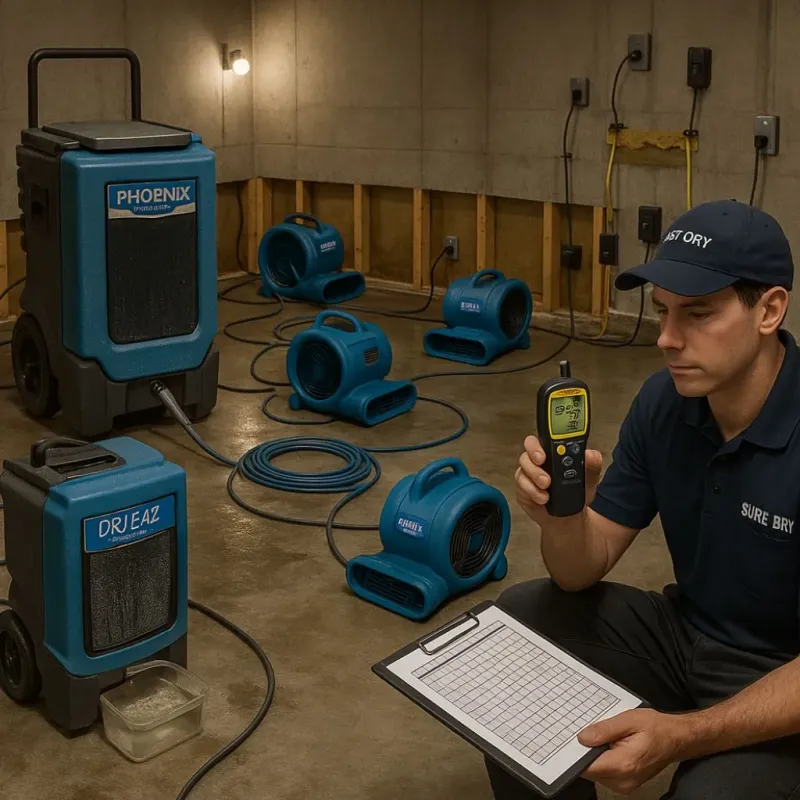 Structural Drying and Dehumidification process in Leisure Village East, NJ